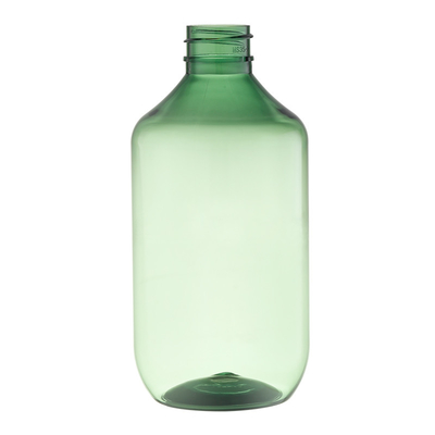 350ml Mulut Botol Plastik Transparan Hijau 28mm Disesuaikan