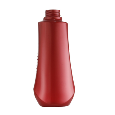 Grosir Kosong Berwarna Lotion Botol Plastik Merah Ukuran Leher Kustom 20/410 PE 450ml Botol Perawatan Kulit