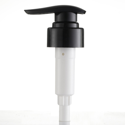 Pompa Lotion Plastik Hitam Glossy 32mm Pegas Eksternal Non Tumpahan